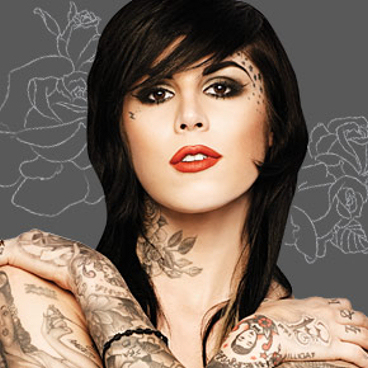 Kat Von D Small Symbol Tattoo On Face